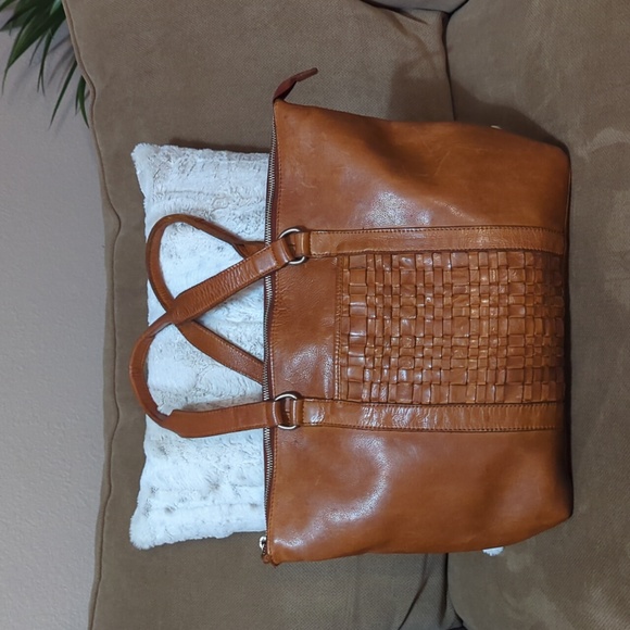 Vilenca Holland, Brown Cognac Leather Purse Shoulder Bag Tote 🤎 - Picture 2 of 12